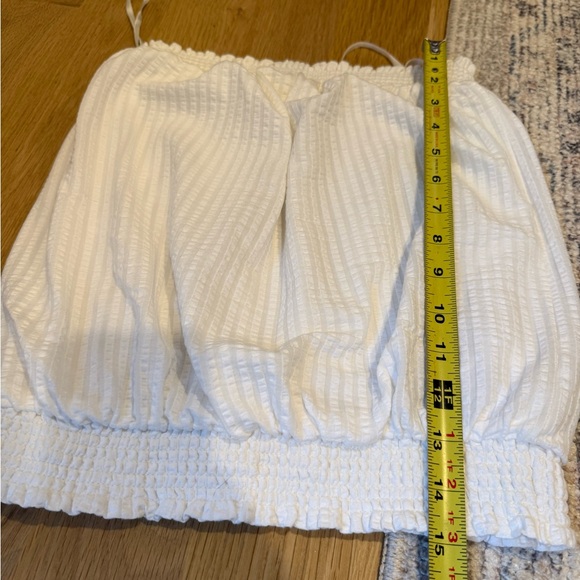 Anthropologie White Textured Crop Top - Picture 4 of 4